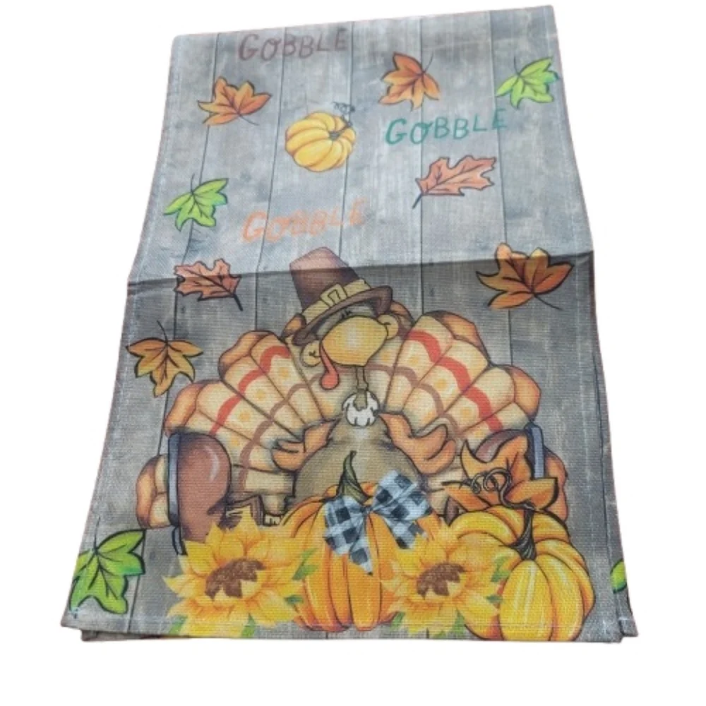 Thanksgiving Turkey Table Runner 120 X 12.75 GOBBLE GOBBLE